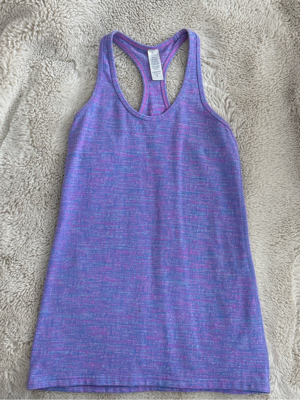 Ivivva Purple Space-Dye Racerback Tank with Pink & Blue Flecks